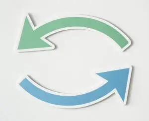 two arrows going in a loop showing how the medical billing process works