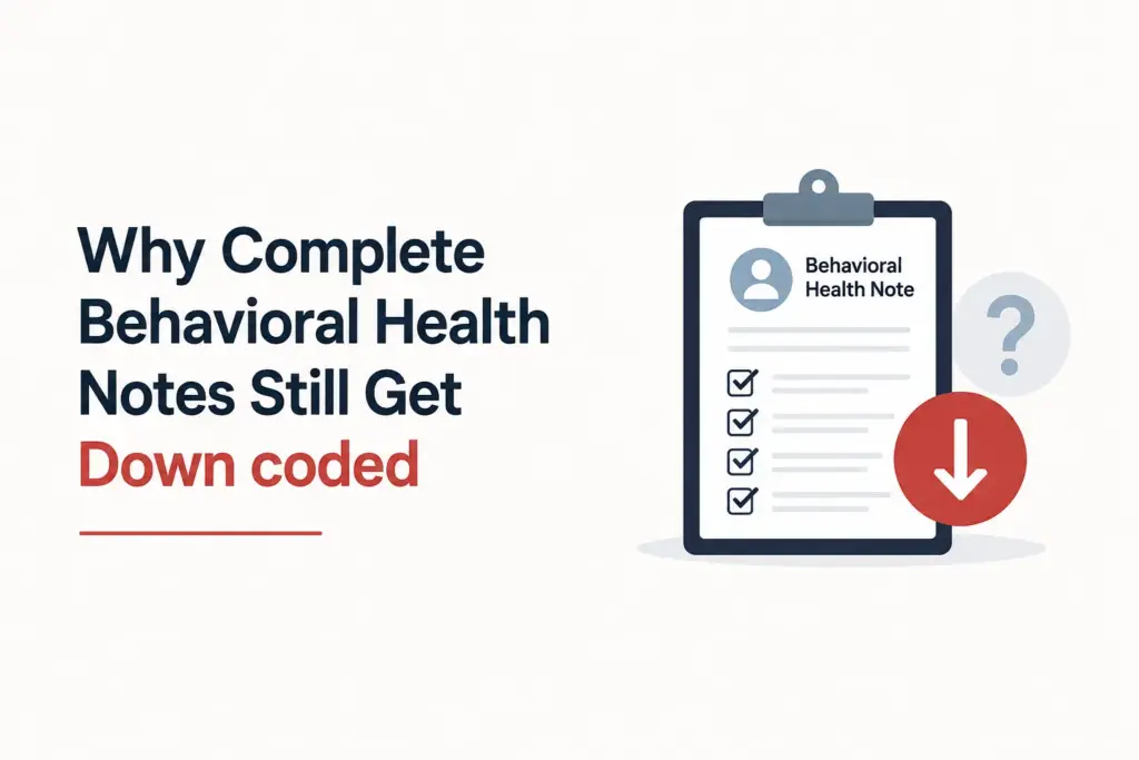 Complete Behavioral health note getting downcoded